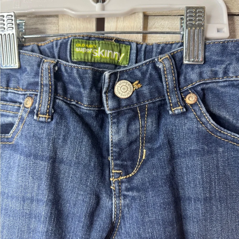 Old Navy Girls Super Skinny Jeans Size 7 Medium Wash Stretch Denim Classic
